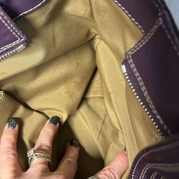 Coach Hamilton Purple Pebbled Leather Shoulder Tote Bag Handbag No. G0973-F13960 - Picture 14 of 15